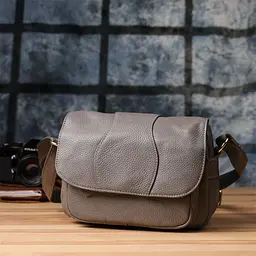 Практична сумка з натуральної шкіри для стильних жінок Vintage 22974 сіра - мініатюра 10