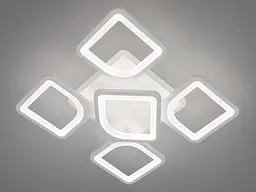 LED люстра на стелю з пультом, диммером, підсвічуванням, 85W, біла - мініатюра 4