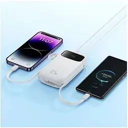 Портативна батарея Baseus QPow2 10000mAh 22.5W Dual-Cable біла (P10055001222-B1) - мініатюра 5