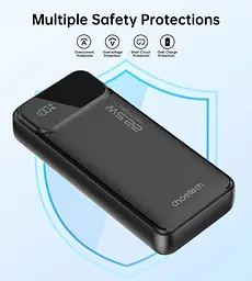 УМБ Choetech 20000mAh 22.5W PD,QC3.0 2USB-A+USB-C In/Out Black - мініатюра 5