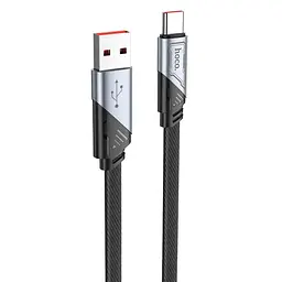 Кабель HOCO U119 USB для Type-C 5A, 1.2m, nylon, алюмінієві connectors, чорний