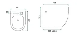 Підвісне біде Rea Carlo Mini white gold edge REA-C6990, Білий - мініатюра 5