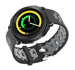 Спортивний ремінець Primo Perfor Classic для годинника Samsung Sport Gear SM-R600 Black Grey - мініатюра 2
