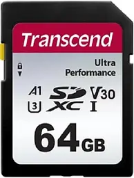 Карта пам'яті SD 64GB C10 UHS-I U3 R160/W50MB/s 4K Transcend teh0013283