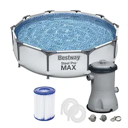Каркасний басейн Bestway 56406, розмір 305 x 76 см з фільтруючим насосом 58383