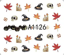 Наклейки для нігтів Halloween свято 5 x 6 см різнобарвний