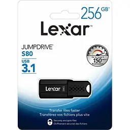 USB флеш-накопичувач Lexar JumpDrive S80 256GB USB-A 3.1 Black (LJDS080256G-BNBNG) [137805] - мініатюра 5