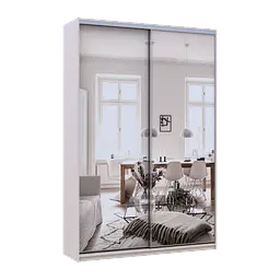 Шафа купе Doros Сіті Лайт Кашемір 2 Дзеркала 150х45х225 (80736362) - мініатюра 3
