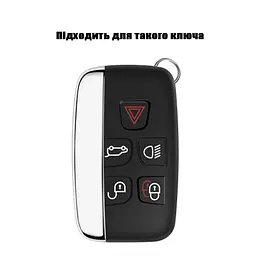 Чохол ключа Land Rover чорний+золота окантовка (5 кнопок) TPU - мініатюра 2