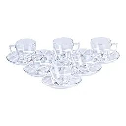 Чайний сервіз на 6 персон скляний TS Kitchen Clear, прозорий HP572