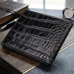 Затискач із натуральної фактурної шкіри Canpellini 21520 чорний - мініатюра 3