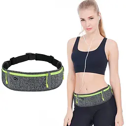 Спортивна поясна сумка для бігу BeCover DL0005 Dark Gray (706065) + подарунок органайзер для навушників - мініатюра 5
