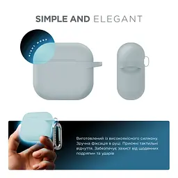 Силіконовий чохол для навушників Apple AirPods 4, Hang Case, люмінесцентний, ультратонкий захисний кейс товщиною 2 мм, захист від подряпин, пилу та ударів, компактний, з карабіном для кріплення, ArmorStandart (ARM81285) - мініатюра 2