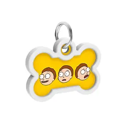 Адресник для собак і котів Waudog Smart ID з QR паспортом, Рік та Морті 2, L, 40х28 мм - мініатюра 3