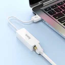 Перехідник - мережева карта Hoco UA22 Acquire Usb ethernet adapter (100 Mbps) - мініатюра 5