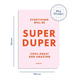 Блокнот у клiтинку SUPER DUPER рожевий - мініатюра 2