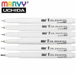 Лінер Marvy for Drawing 0.03 мм чорний 4600-S - мініатюра 1