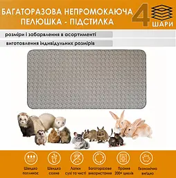 Багаторазова підстилка Giselle 25х55 см наповнювач для кліток гризунів та тварин (4004053) - мініатюра 2