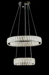 Підвісна світлодіодна люстра Splendid Ray L50804/500+300/2 LED (CH), 2 кільця, пульт, димер, 80 W - мініатюра 3
