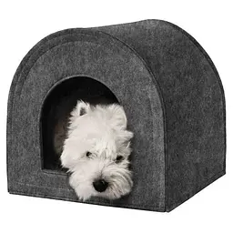 Будиночок-лежанка для собак і котів BronzeDog Hutka сірий 70×70×70 см 2542