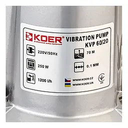 Вібраційний насос одноклапанний нижній забір Koer Kvp 60/20 KP3144 - мініатюра 3