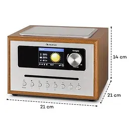 Радіо-інтернет Auna Silver Star CD Cube (10033003) Коричневий - мініатюра 10