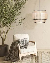 Підвісний світильник, люстра Goldlux 330536 Takara E27 1x20W IP20 бежевий - мініатюра 2