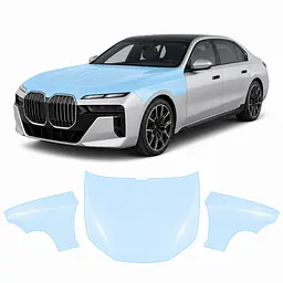 Антигравійна захисна бронеплівка за лекалами для BMW i7 G70 2022- капот і передні крила