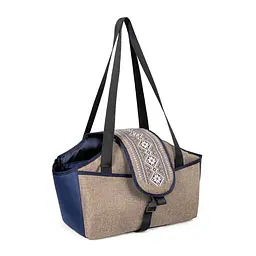 Сумка-переноска для собак Pet Fashion Linen, бежева, 38×32×22 см