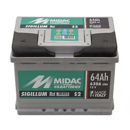 Акумулятор 6СТ-64A MIDAC S2 Sigillum, 12V 64Ah (-/+) Євро EN630А - мініатюра 2