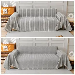 Накидка-покривало Love You MP18 шеніл 180×220 см сіро-біла (ly8818) - мініатюра 3