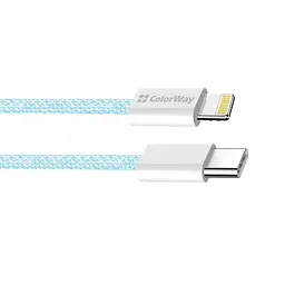 Кабель ColorWay Lightning + USB Type-C (M/M), 3.0 А, 1 м, Blue (CW-CBPDCL061-BL)