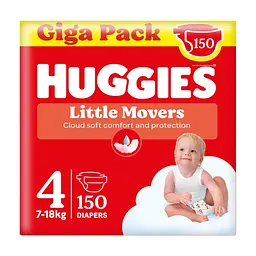 Підгузки Huggies Little Movers 4 (7-18 кг) M-pack, 150 шт (5029053583402)