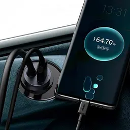 АЗУ Baseus 3USB + 1Type-C Share Together Fast Car Charger with Extension Cord 120W CCBT-B0G Grey - мініатюра 6