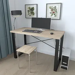Письмовий стіл Ferrum-decor Драйв 750x1400x700 Чорний метал ДСП Дуб Сонома 32 мм (FRD-103404)