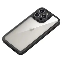 TPU чохол Transparent + Colour 1,5mm для Apple iPhone 15 Pro (6.1) Black - мініатюра 4