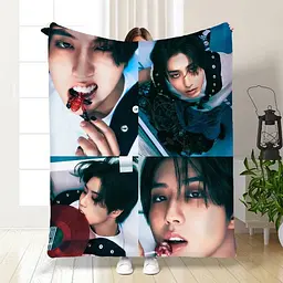 Плед плюшевий подарунковий 3D Stray Kids collage №1 160х200 см 160 см, 135 см