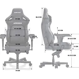 Геймерське крісло Anda Seat Kaiser 4 XL Linen Fabric Ash Gray (AD12YDDC-XLL-20-G-CF) [120750] - мініатюра 13