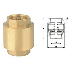 Зворотний клапан Solomon 1″ Europa 6026 латунний шток 000003730 - мініатюра 2