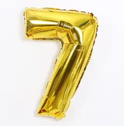 Кулька-цифра 7 фольгована 16 дюймів золотиста