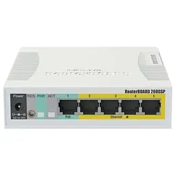 Комутатор керований рівня 2 Mikrotik RB260GSP (CSS106-1G-4P-1S)