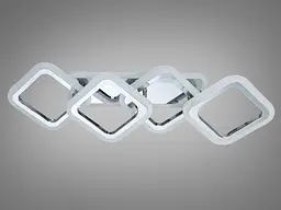 Люстра стельова LED Diasha HA8160/2+2HR, 60W, 3200K/4100K/6500K, хром, сучасний стиль для дому - мініатюра 4