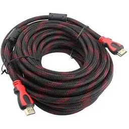 Кабель Gresso Hdmi 15 м male to male тато-тато 2 ферити чорно-червоний