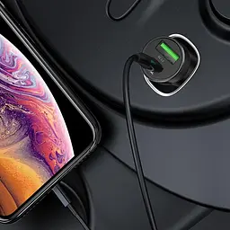 Автомобільний зарядний пристрій Hoco Z32B 20W PD Type-C + QC3.0 (1USB/3A) Black - мініатюра 5