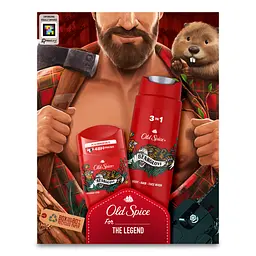 Подарунковий набір для чоловіків Old Spice Lumberjack Bearglove: твердий дезодорант 50 мл + гель для душу 3 в 1 250 мл - мініатюра 2