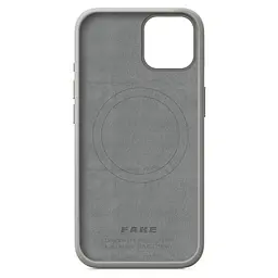 Кожаный чехол-панель для Apple iPhone 15, FAKE Leather Case, серый, искусственная кожа, премиум, противоударный, защита всего корпуса, с мягкой подкладкой, поддержка MagSafe и беспроводной зарядки, ArmorStandart (ARM76289) - мініатюра 2