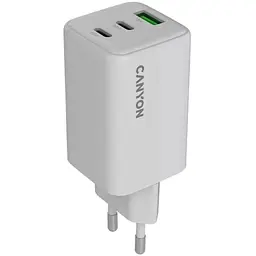 Зарядний пристрій Canyon CU65ACC GaN 65W 2xPD 1xQC EU White (CNS-CUW65ACC)