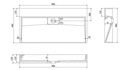 Умивальник VBI Este підвісний без отвору під змішувач 90x46 см black VBI-019920 - мініатюра 5