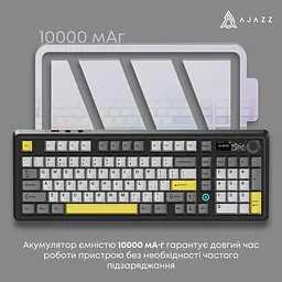 Клавіатура Ajazz AK980 V2 Maillard Switch Black/Grey/Yellow (AK980-V2-M-BGY) [161116] - мініатюра 12