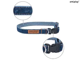 Нашийник для собак Amiplay Denim XL 45-70 * 2,5 см - темно-синій